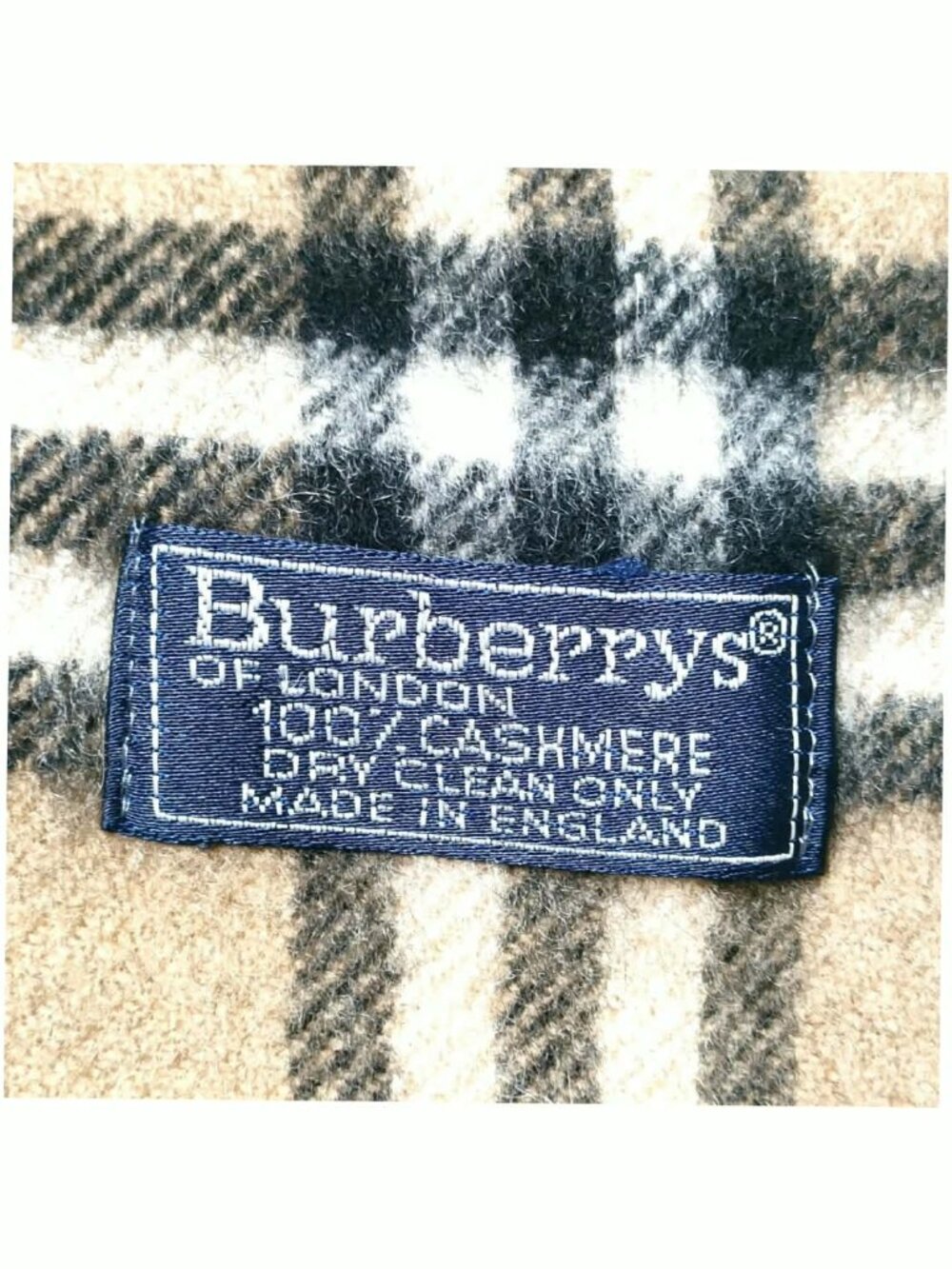 Authentic Burberry Classic Check Cashmere Scarf Beige - Picture 10 of 10
